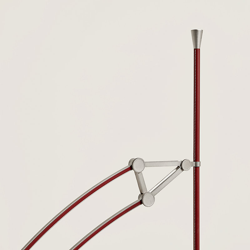 Pantographe reading floor lamp with LED ring