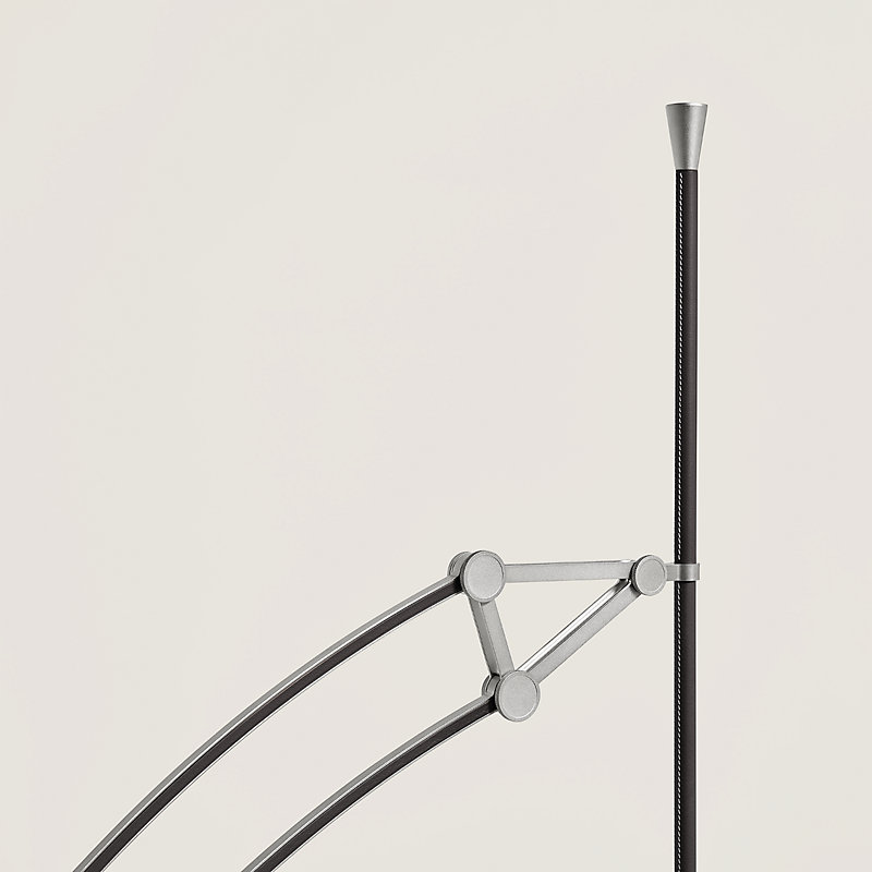 Pantographe reading floor lamp with LED ring