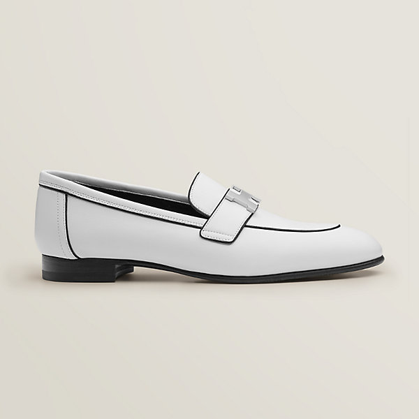 hermes white loafers