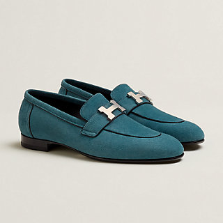 hermes blue loafers