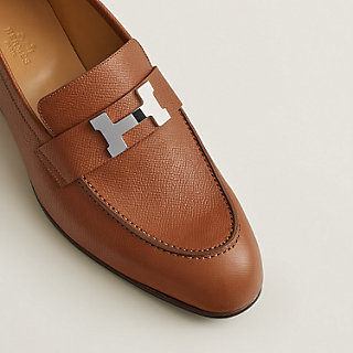 orange hermes loafers