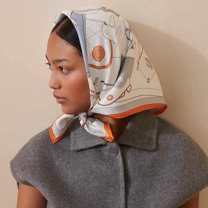 Pele-Mele Sellier scarf 70 White Hermès Netherlands