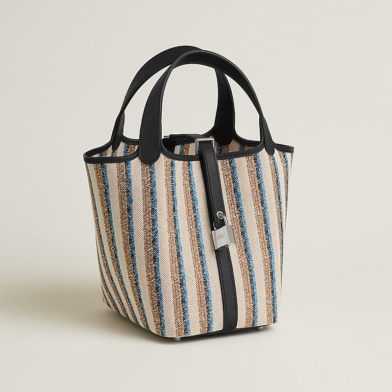 レア【HERMES】アンバー TRESSAGE PICOTIN LOCK ハンドバッグ HERMES LIMITED EDITION PICOTIN LOCK 18 PM TRESSAGE DE CUIR