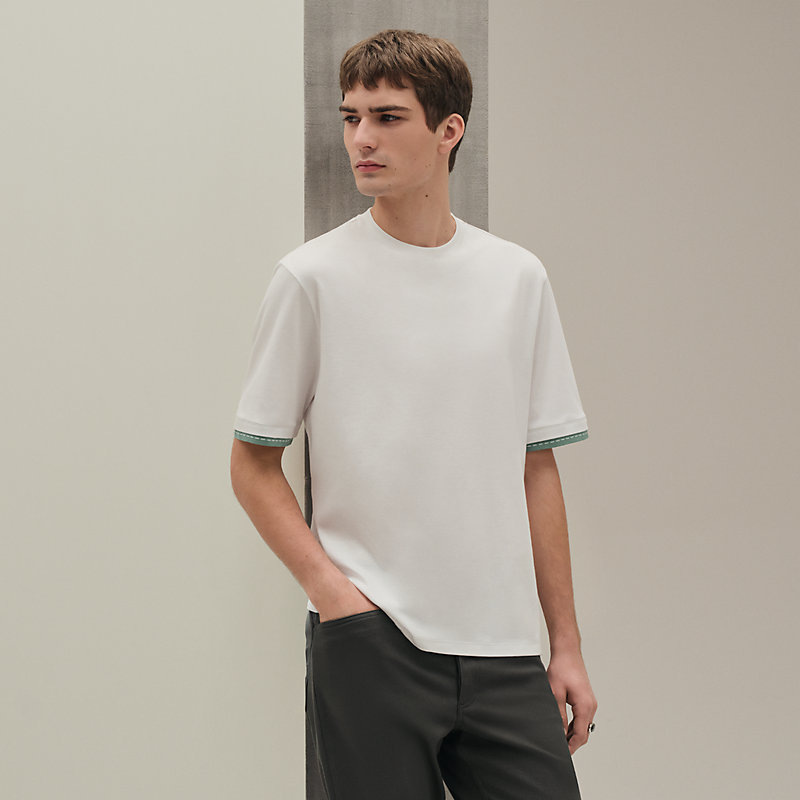 HERMES ビンテージオリーブグリーン Tシャツ piqures-sellier-t-shirt--