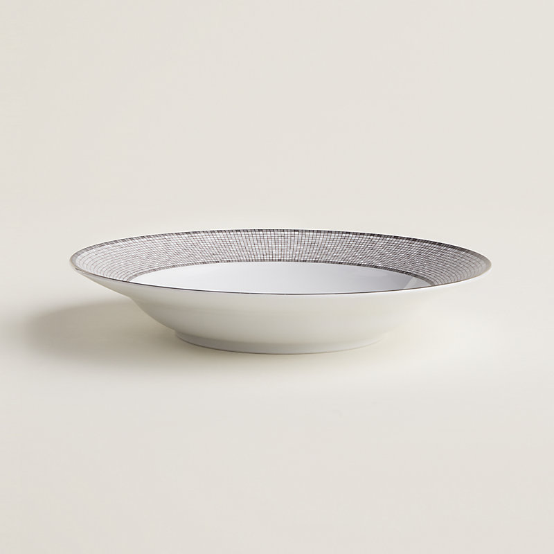 Plat rond creux Mosaïque au 24 platine