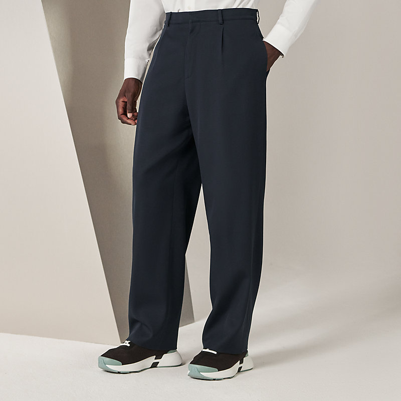 HERMES / スラックスパンツ/48/ウール/NVY// Pleated Raspail pants | Hermès UAE
