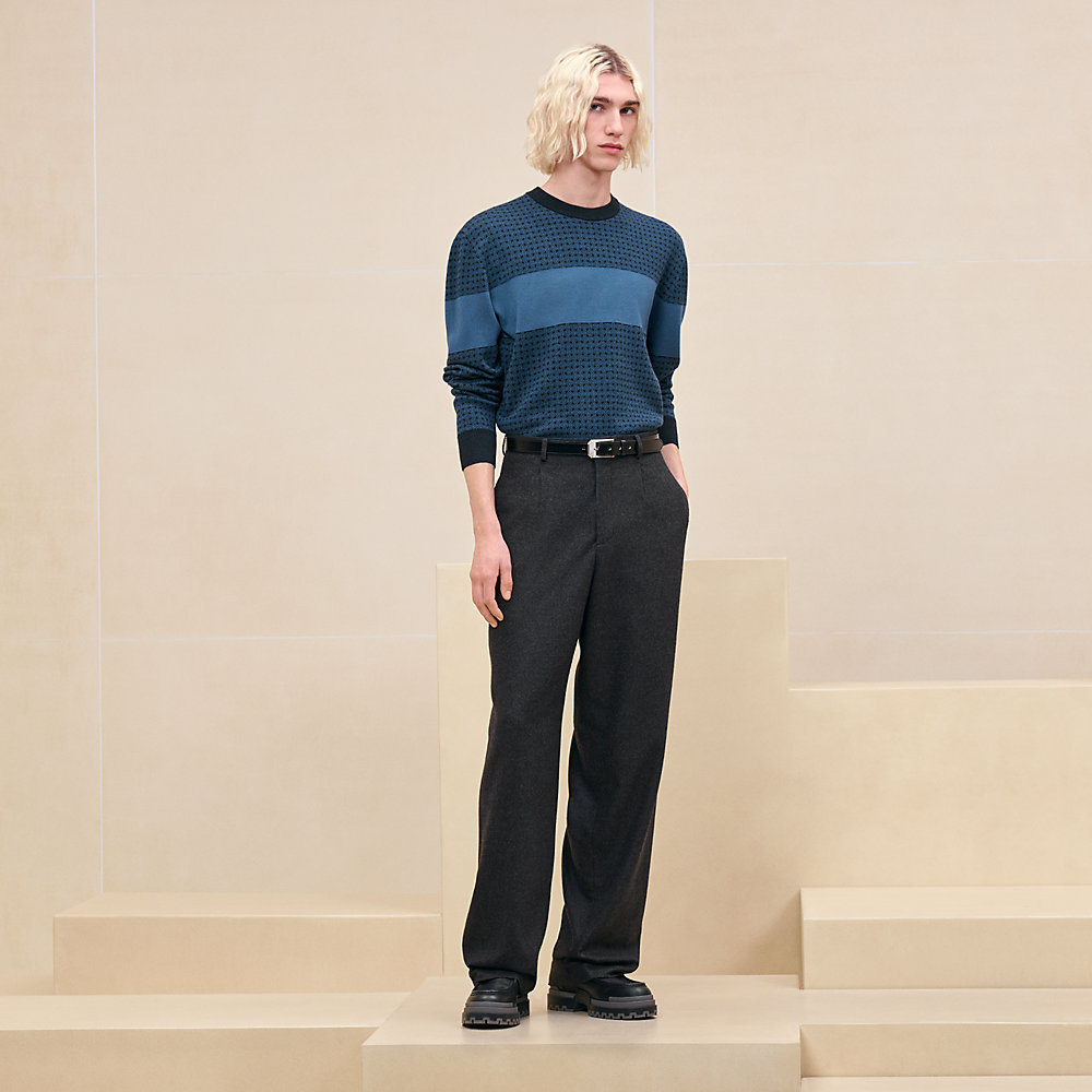 旅行にも◎しわ加工が夏らしい１着HermesPleated Raspailパンツ Pleated Raspail pants | Hermès UK