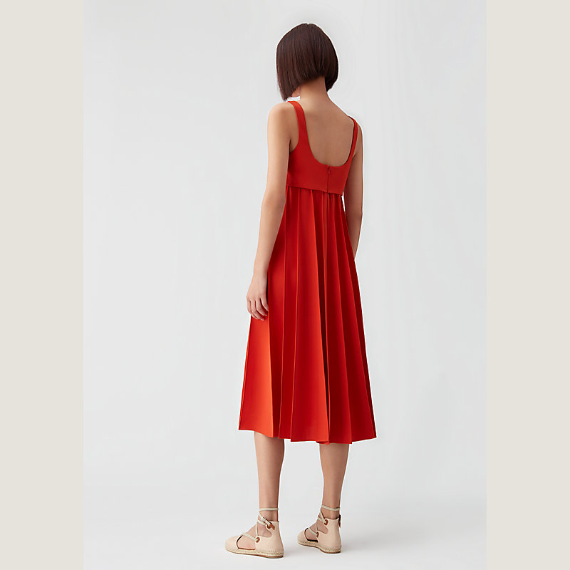 Pleated silk cady dress
