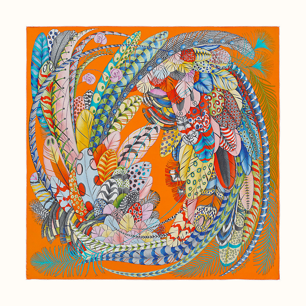 hermes plumes en fete shawl