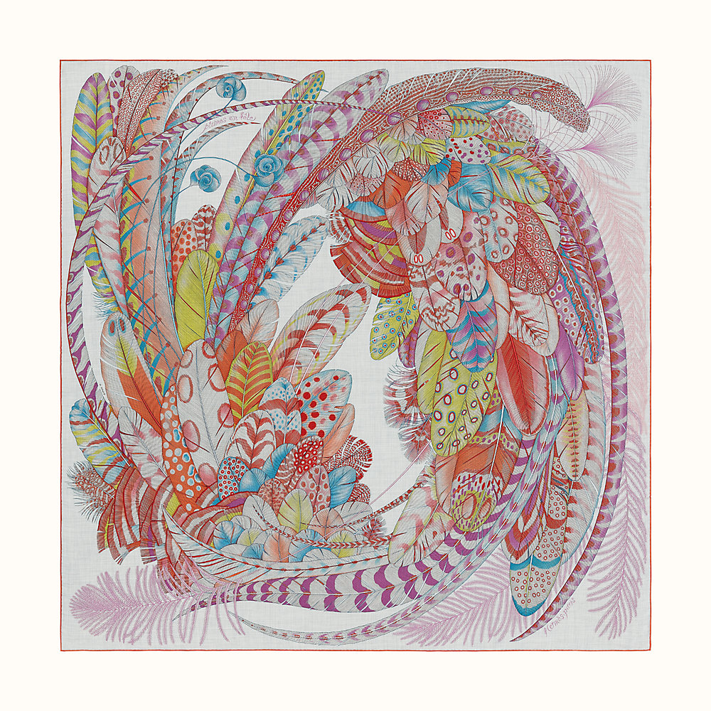 Plumes en Fete shawl 140 Hermès Malaysia