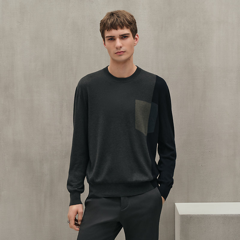 【HERMES】T-shirt poche ombree Hermes Droit Poche Brodee T-shirt Noir 38 | The Luxury Flavor