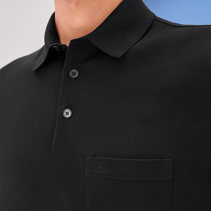 Poloshirt mit Knopfleiste Broderie H