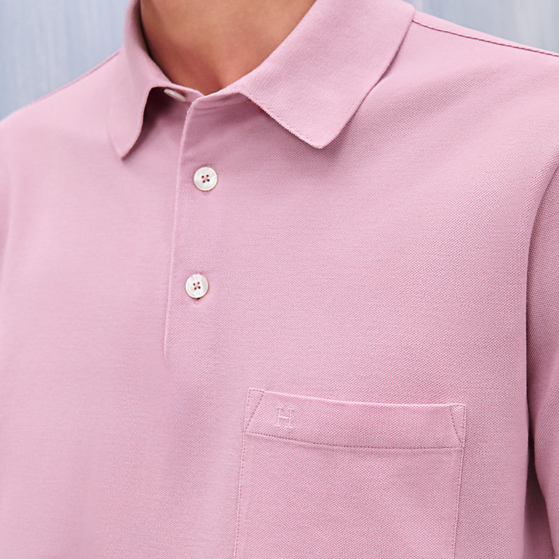 Poloshirt mit Knopfleiste Broderie H