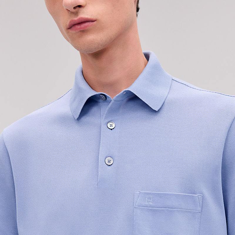 Poloshirt mit Knopfleiste Broderie H