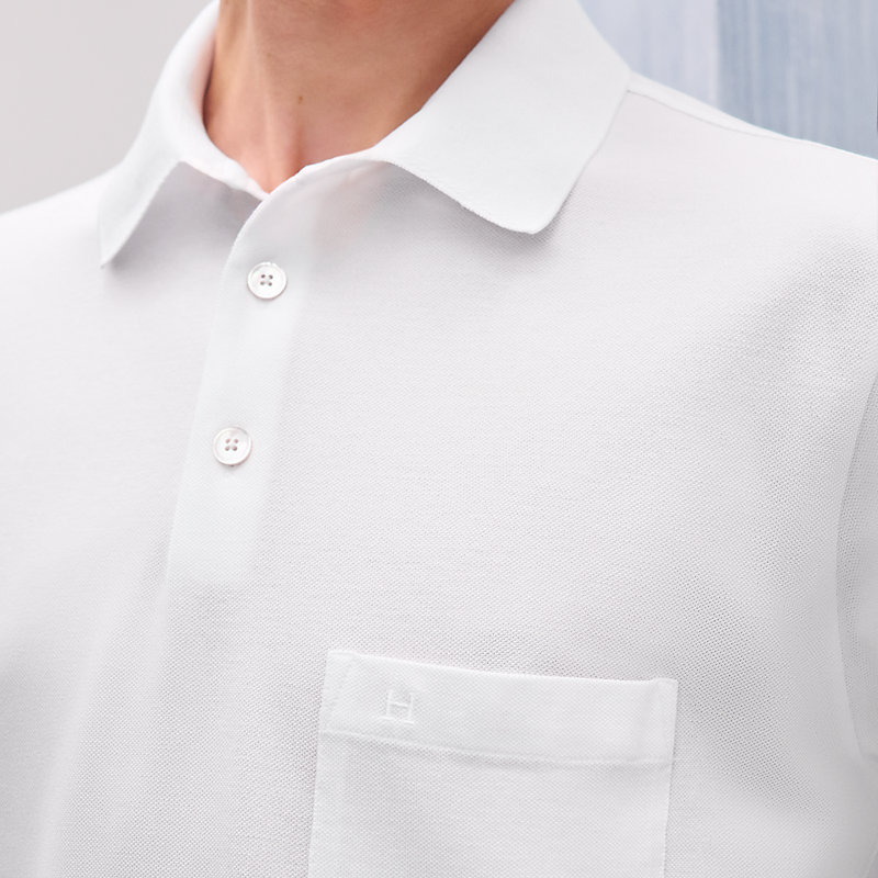 Poloshirt mit Knopfleiste Broderie H