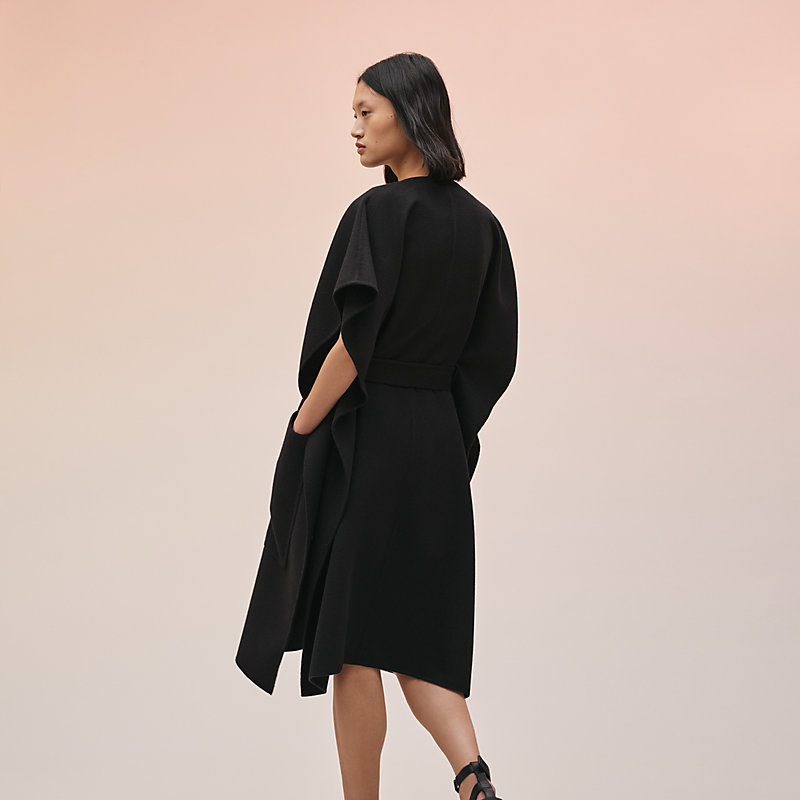 【セレブ愛用】HERMES Manteau Inspiration Poncho コート Hermes Vintage Poncho Lush Leather Cashmere and Wool