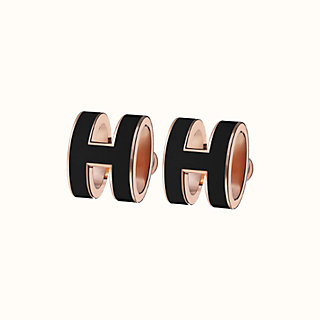 hermes rose gold earrings