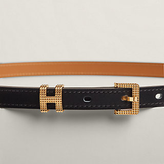 Hermes Pop H 15 Belt Etoupe Rose Gold Sz 90 $800 Retail