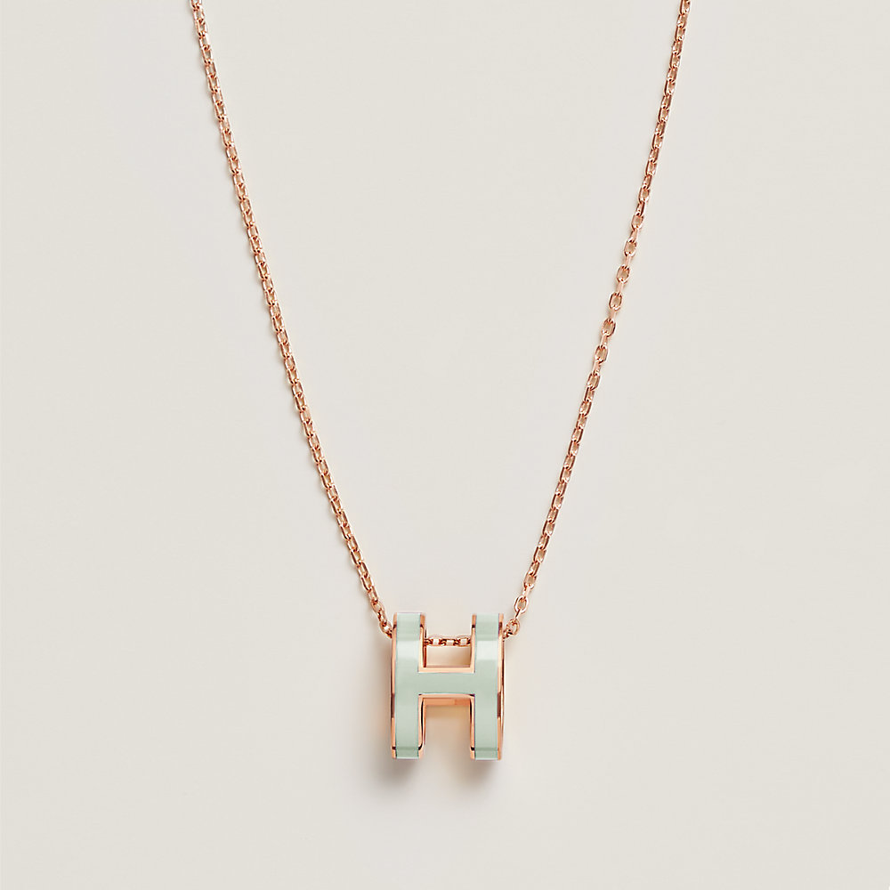 Hermes h clearance logo necklace