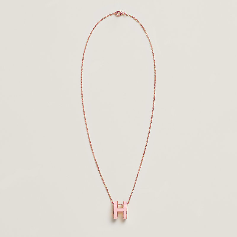 hermes pop h necklace rose gold