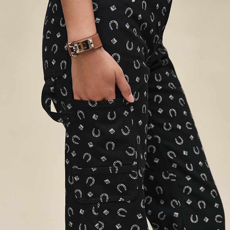 "Porte-Bonheur Bandana" straight leg pants
