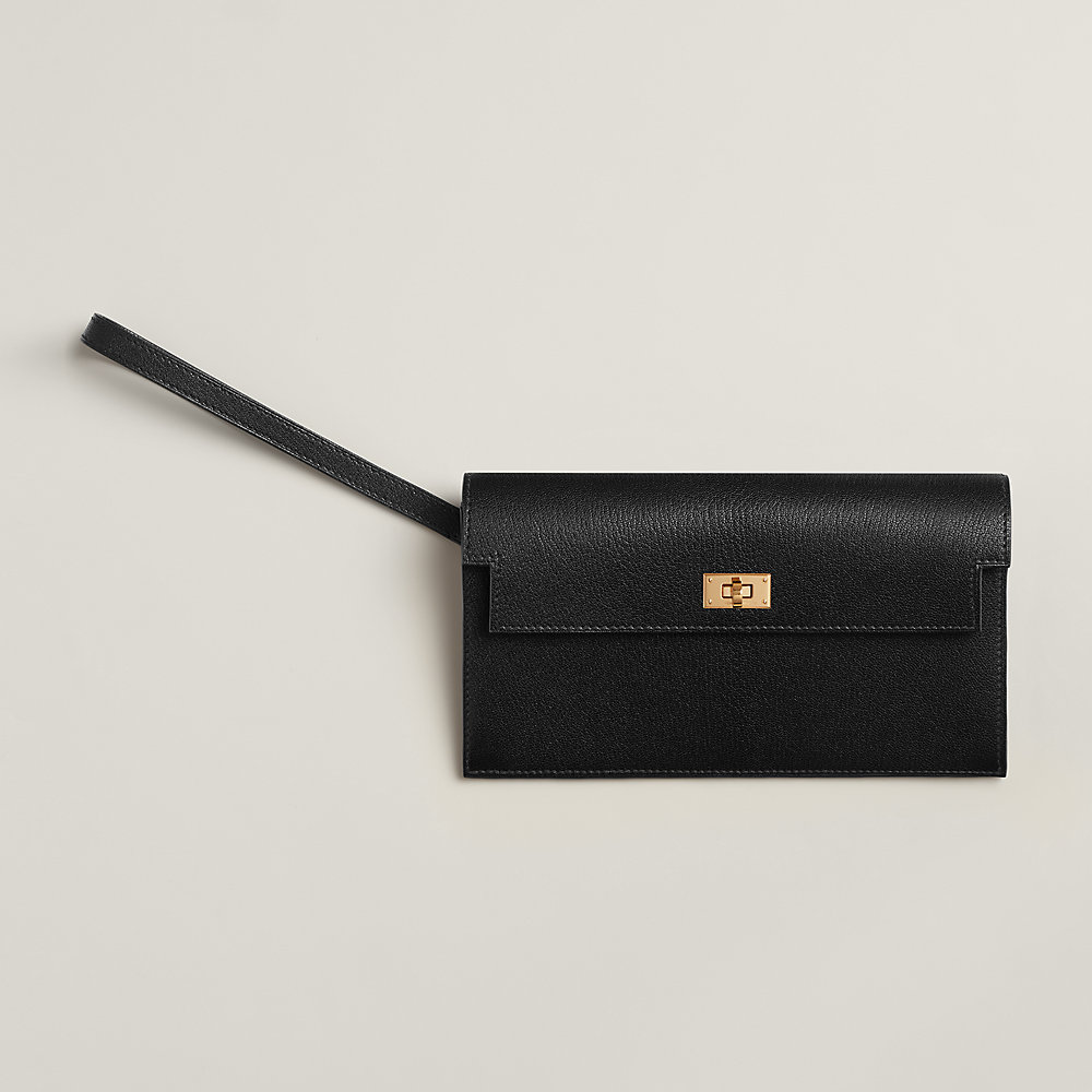 Pochette Longue Portefeuille Pour Femme En PU - Noir - 19,2x10,5 Cm - Dragonne Incluse - Soirée & Shopping