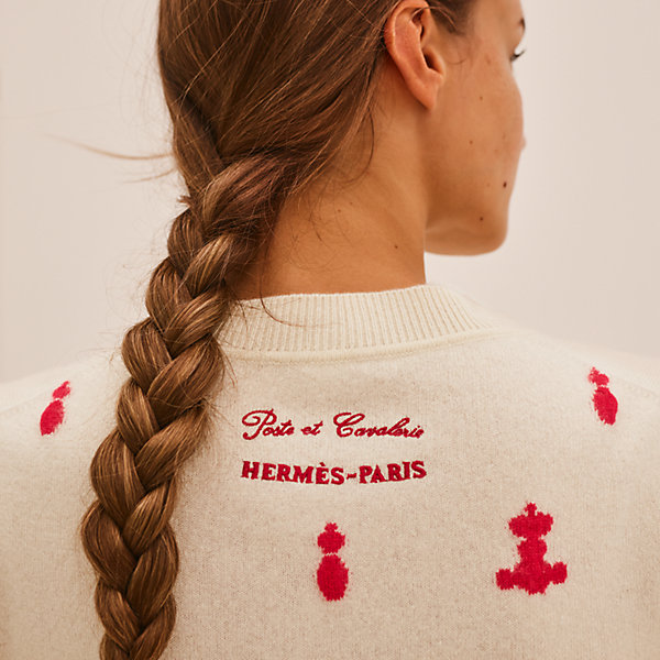 Quot Poste Et Cavalerie Quot Embroidered Sweater Hermes Usa