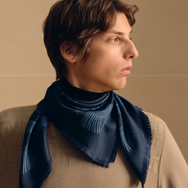 Poste et Cavalerie scarf 80 Blue Hermès Australia