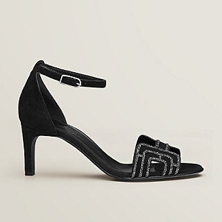 hermes black heels