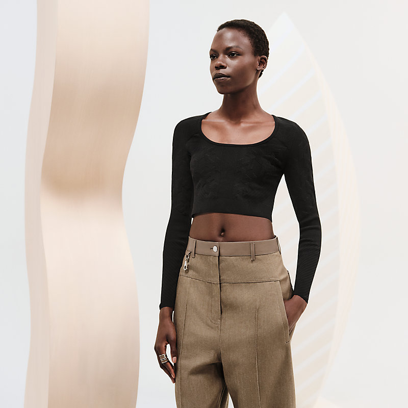 Pull a maniche lunghe Ispirazione Brassière con motivo “H”