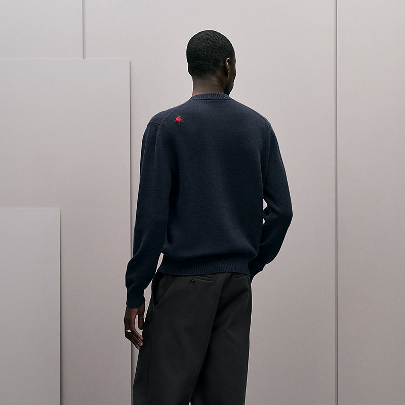 Pull col rond «&nbsp;broderie coccinelle&nbsp;»