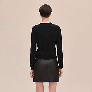 Pull manches longues motif « H Lift » Noir Hermès France