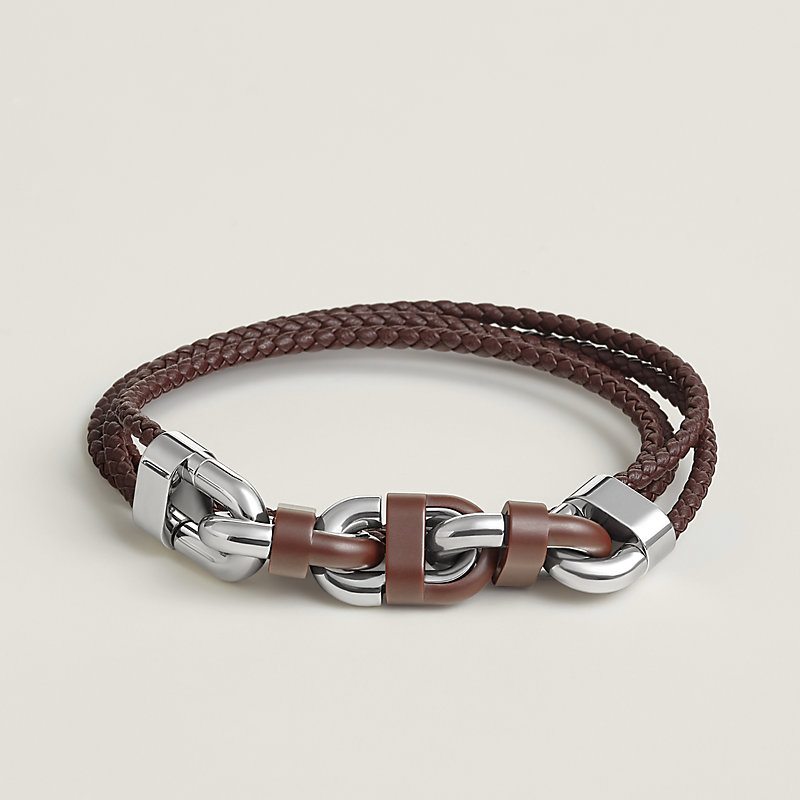 Pulseira Chaîne Maillon Double Tour, modelo pequeno - Marrom