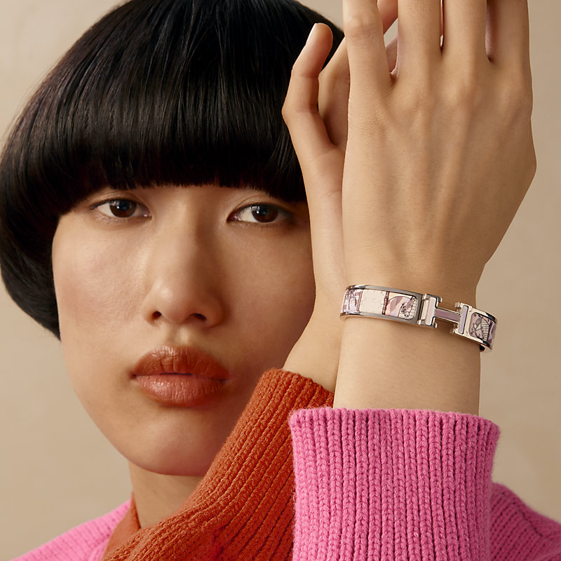 Pulseira Clic H Coloriages et Tenues de Jour - Roxo | Hermès Brasil