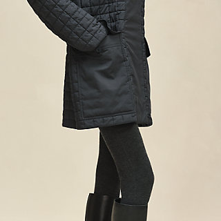 Quilted coat - Blue | Hermès Macau SAR