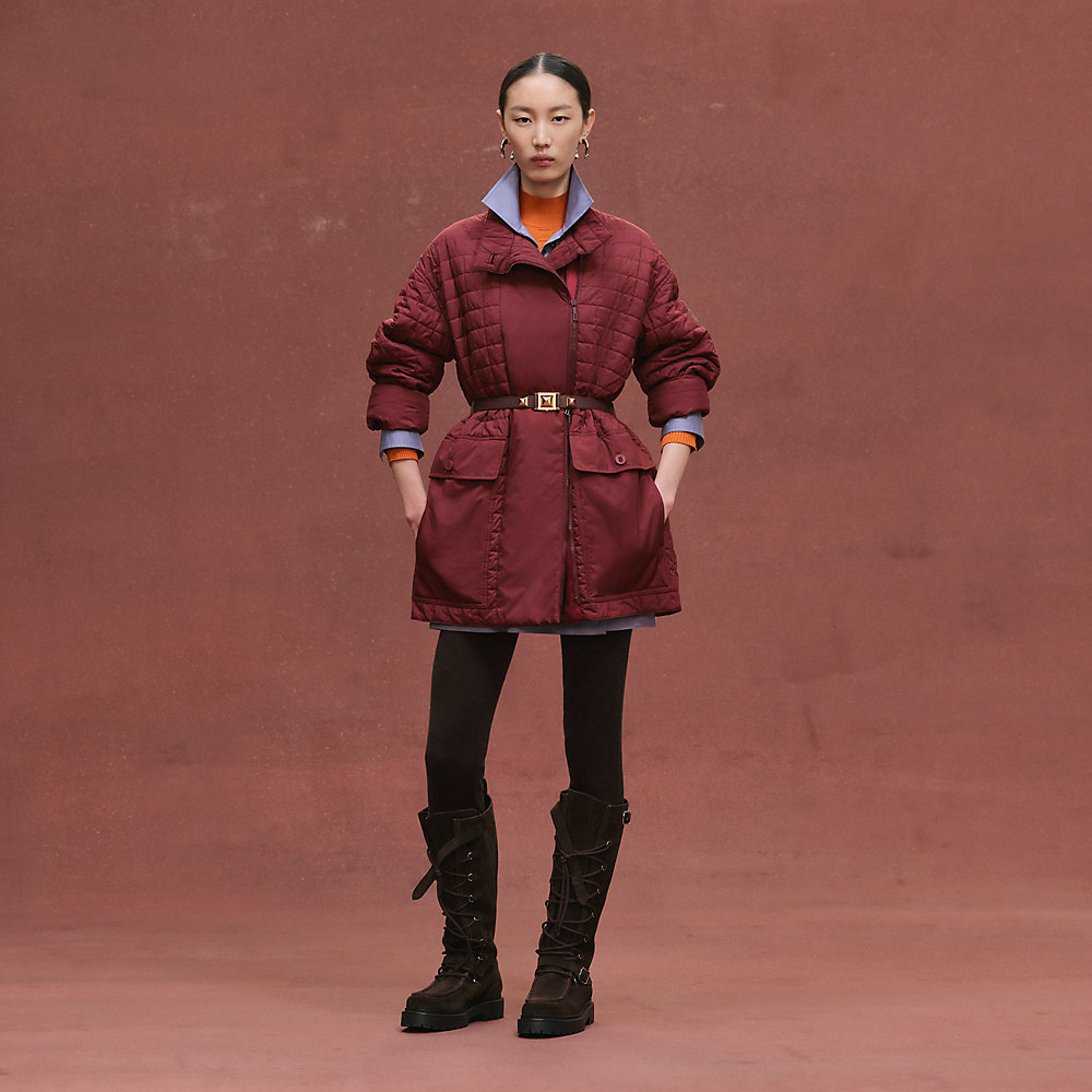 Quilted coat - Red | Hermès Macau SAR