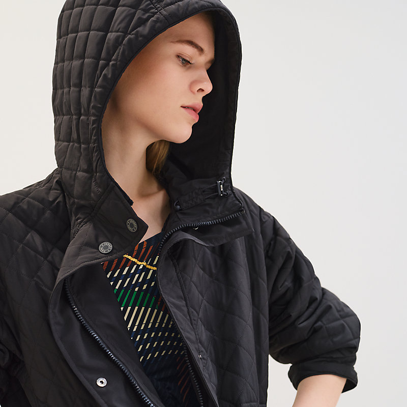 Quilted jacket with hood deals