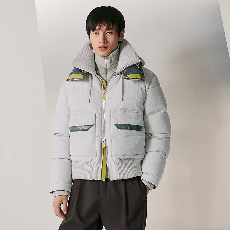 Quilted rib-trim hooded jacket | Hermès USA