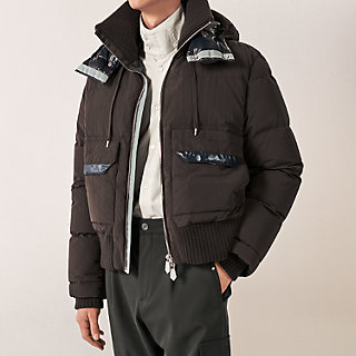 Quilted rib-trim hooded jacket | Hermès Canada