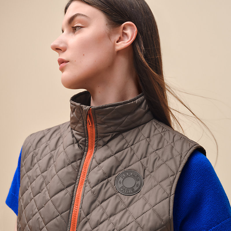 Long quilted gilet - Woman