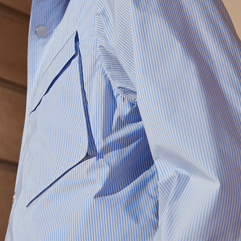 HERMES SHIRT STRIPE DOUBLE CUFF 39 USED