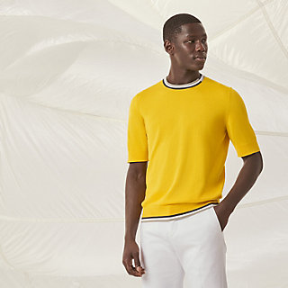 HERMES-PARIS イエロー Tシャツ S Rayures & twist