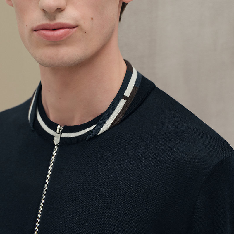 【大人デザイン】HERMES★ジッパー付きブルゾン「rayure&twist」 Rayures & twist