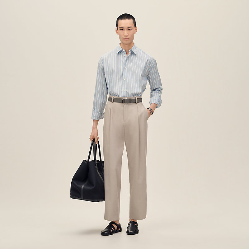 "Rayures fond colore" boxy fit shirt with Louis collar