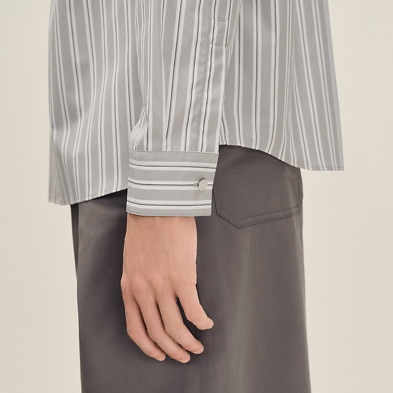 "Rayures fond colore" boxy fit shirt with Louis collar
