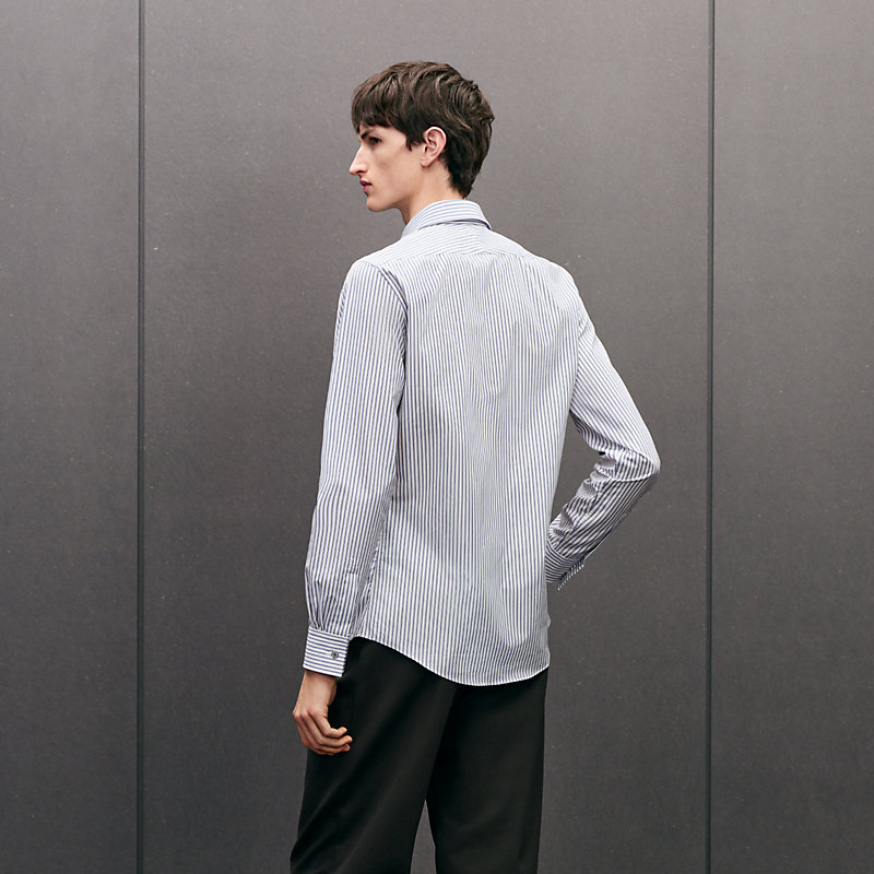 "Rayures Rythmees" fitted shirt with Faubourg collar, View: , view 3 of 5