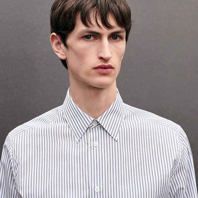 "Rayures Rythmees" fitted shirt with Faubourg collar, View: , view 4 of 5