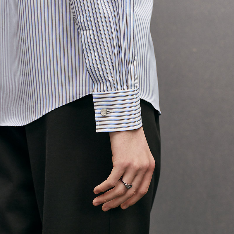 "Rayures Rythmees" fitted shirt with Faubourg collar, View: , view 5 of 5