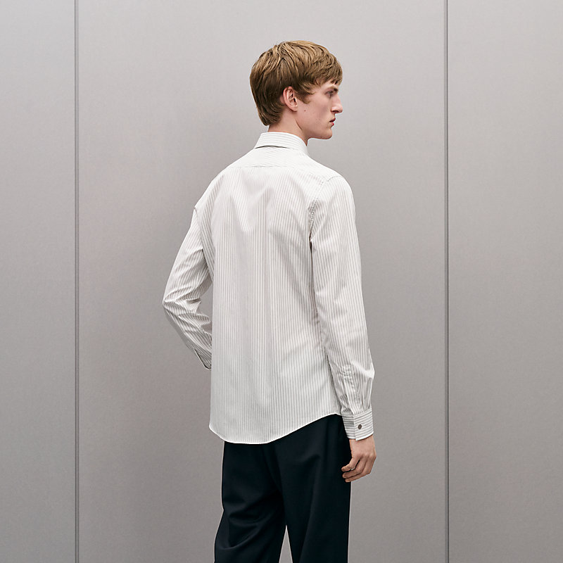 "Rayures Rythmees" fitted shirt with Faubourg collar, View: , view 3 of 5