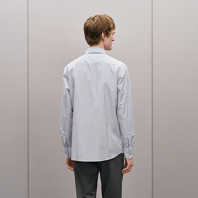 "Rayures rythmees" straight cut shirt with Faubourg collar, View: , view 3 of 5